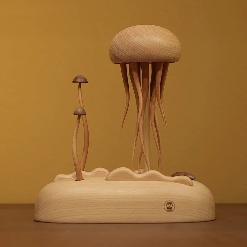 جديد الإبداعية اليدوية خشبية الميكانيكية قنديل البحر لعبة مضحك الحرف اليدوية الميكانيكية زخرفة للمنزل منضدية ديكور