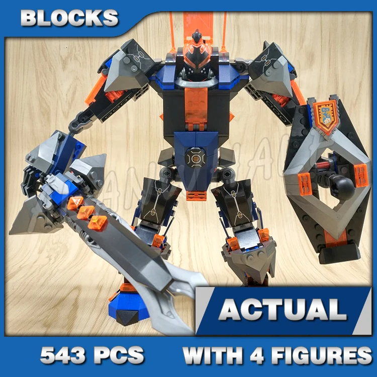 

543pcs Nexoes Knights The Black Mech Skeletal Lava Fly Lair Catapult 10519 Building Blocks Toy Compatible with Model