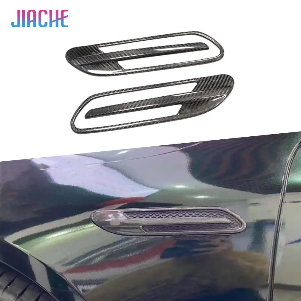 

2Pcs/set Carbon Fiber Car Front Side Bumper Air Vent Covers Trims for Mercedes BenzGT43 GT50 GT53 2019-2023 AMG 4 Door FRP