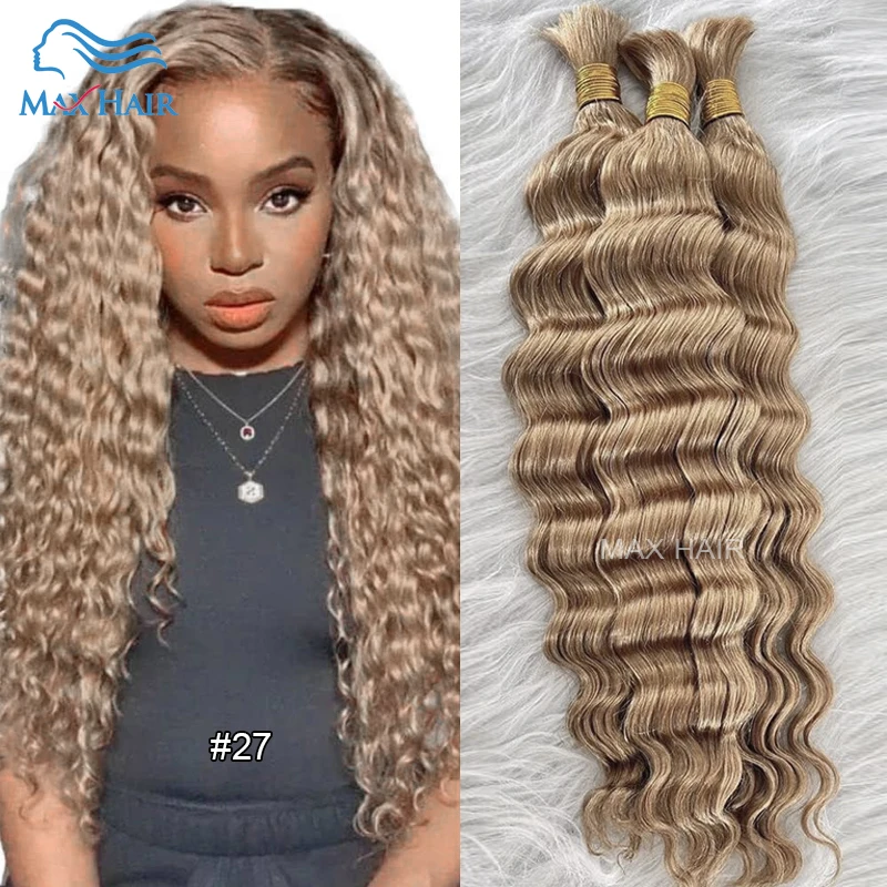 

No Weft Virgin Bulk Human Hair Deep Wave Hair Bulk For Braiding 100% Unprocessed Human Hair Bulk Extensions Vietnamese Remy Hair