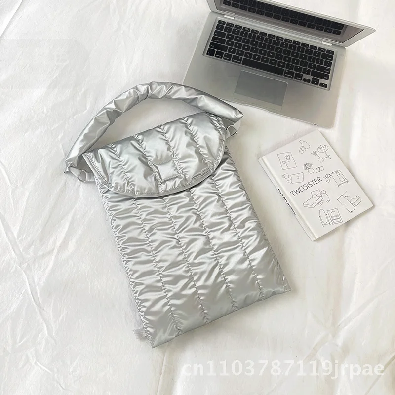 

Стеганый вышитый противоударный чехол для планшетного ПК с логотипом, сверхлегкий противоугонный полиэстер, серебристый, желтый, розовый, 14 дюймов