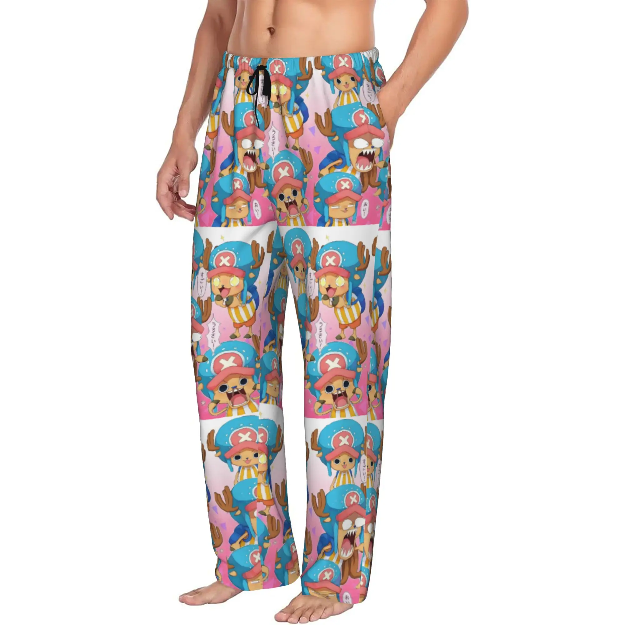 

Custom Chopper Mangas Comic Pajama Pants Men's Mangas Sleepwear Lounge Sleep Bottoms Stretch with Pockets
