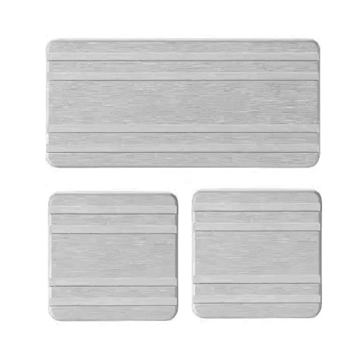 3Pcs Water Absorbing Stone Tray Diatomite Coasters Drying Tray For Sink Bathroom Counter Vanity Mat Kitchen Sponge Holder