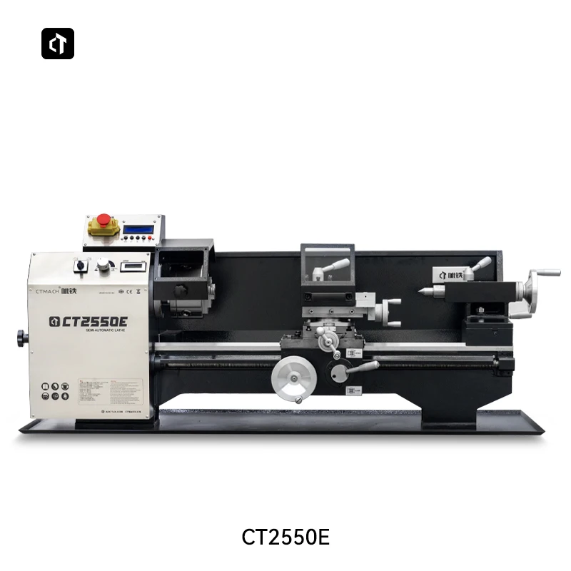 1.5kW Brushless Motor Metal Lathe with Electronic Gear High Accuracy Semi-Auto Cutting Thread Mini Lathe Machine CT2550E
