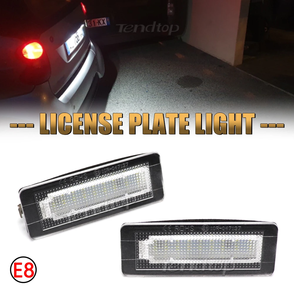 Number License Plate Light Car Tag Lamp For Benz Smart Fortwo Coupe Convertible 450 451 W450 453 SMD 18 LED Number Lamp No Error