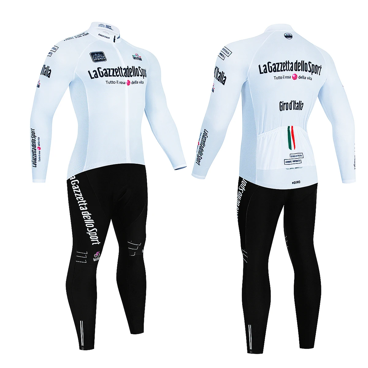 2023 Team Tour De Italia Giro Zestaw koszulek kolarskich Męski garnitur z długim rękawem MTB Bike Road Pants Bicycle Bib Ropa Ciclismo