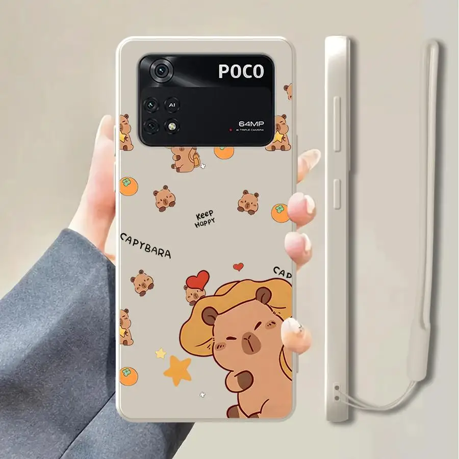 Coque de téléphone arrière souple avec motif cochon d'Inde mignon pour Xiaomi Poco C71 C85 X3 NFC F4 F5 F3 X4 X3 Pro