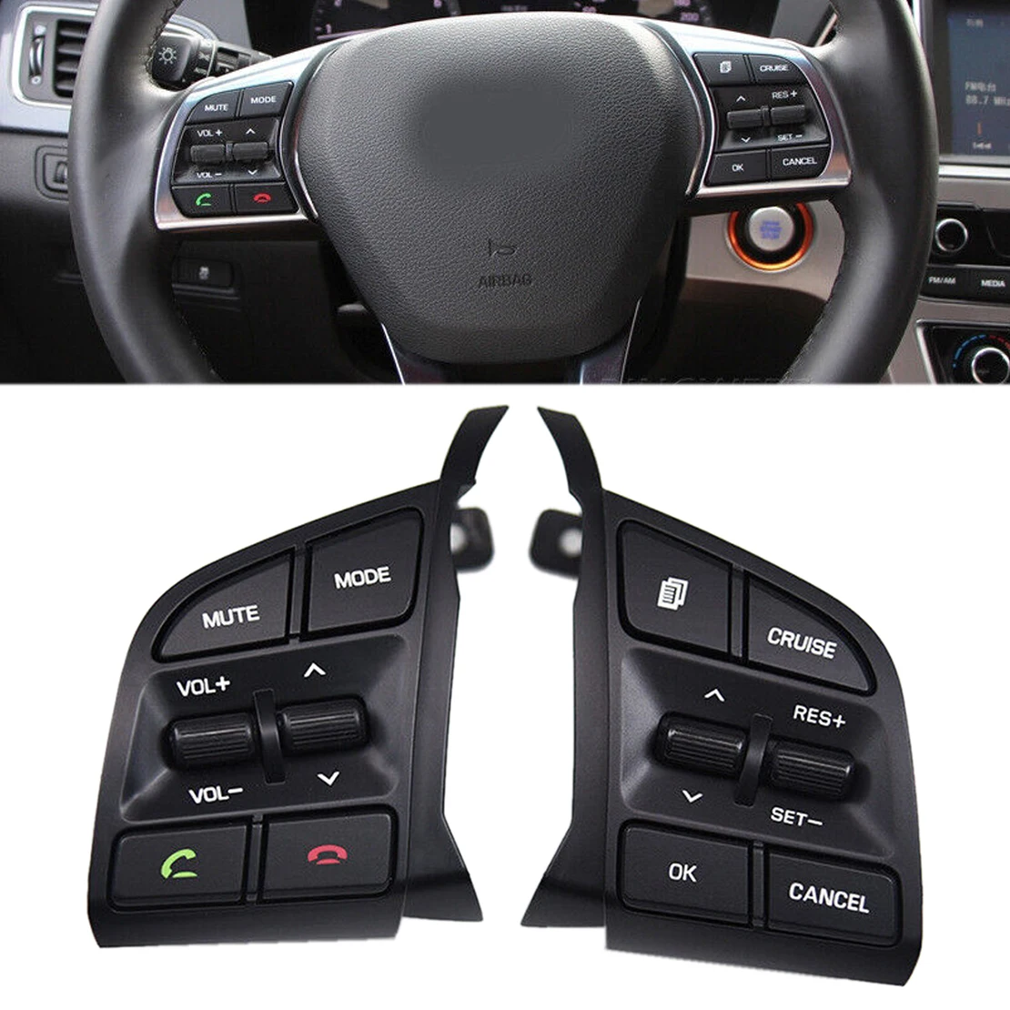 96710D35004X 96720-D3200 96720D32004X 1 Pair Steering Wheel Audio Cruise Button Switches Fit for Hyundai Tucson TL 2016-2018