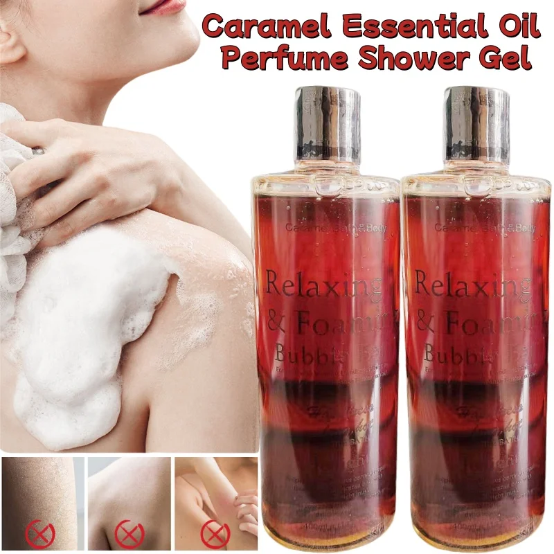 Caramel Essential Oil Fragrance Shower Gel with Long-lasting Fragrance Deep Cleansing Moisturizing and Improving Dry Skin