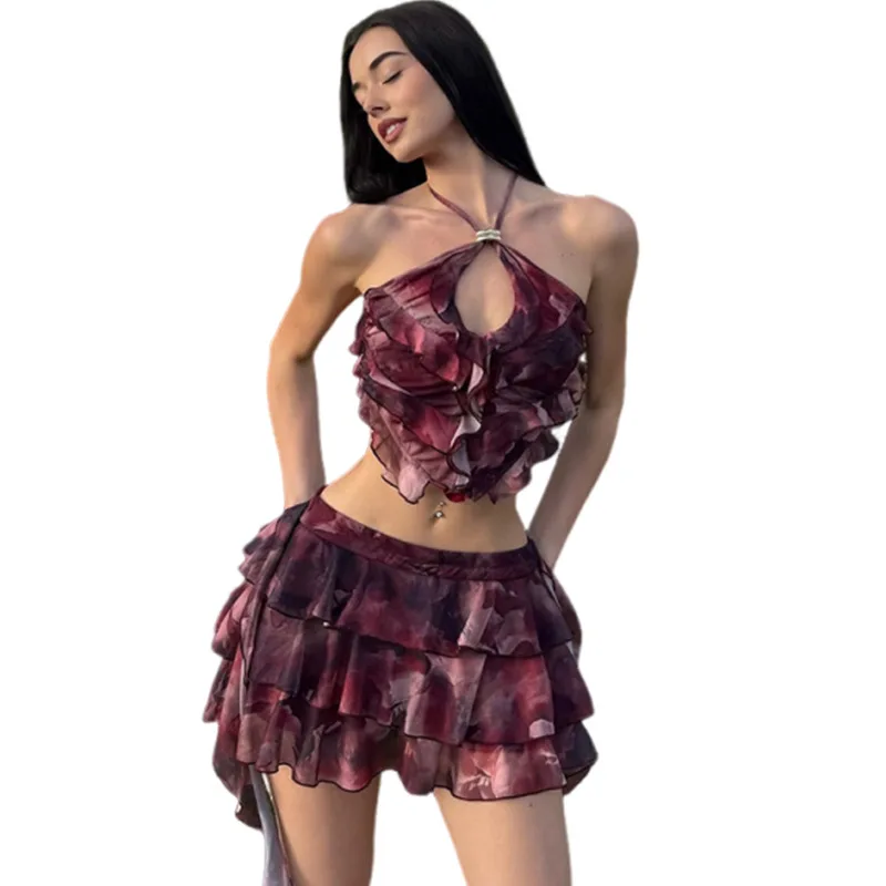 

Новый дизайн: женский сексуальный комплект белья из двух частей, эротическое бикини с цветочным принтом, стильное платье для свиданий, пляжный наряд для отпуска.