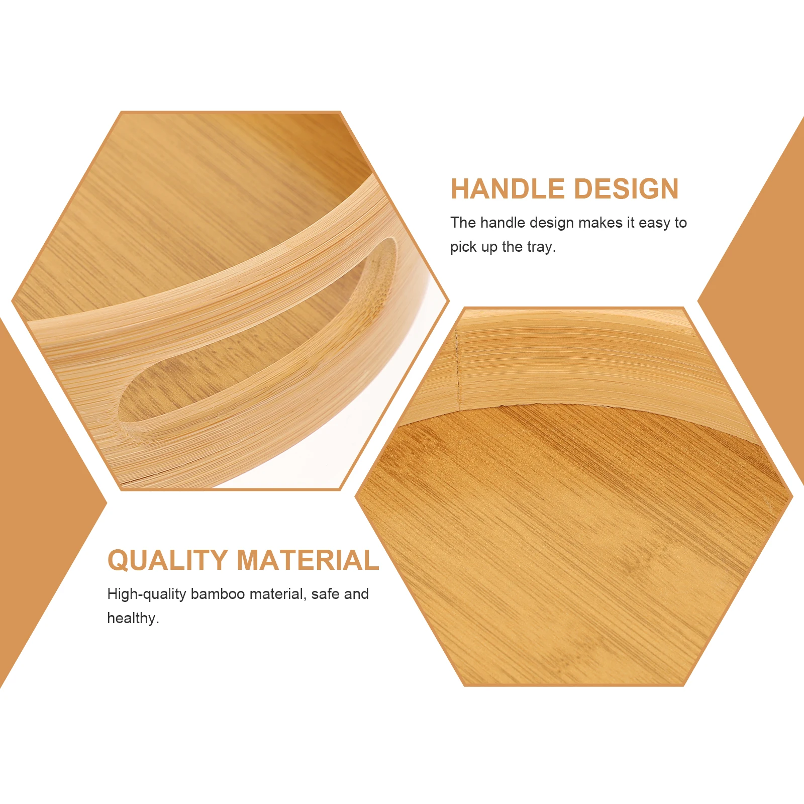 

Elegant Home Tray Made of Bamboo for Serving Fruit Dessert Snacks Storage Kitchen Dining Tableware