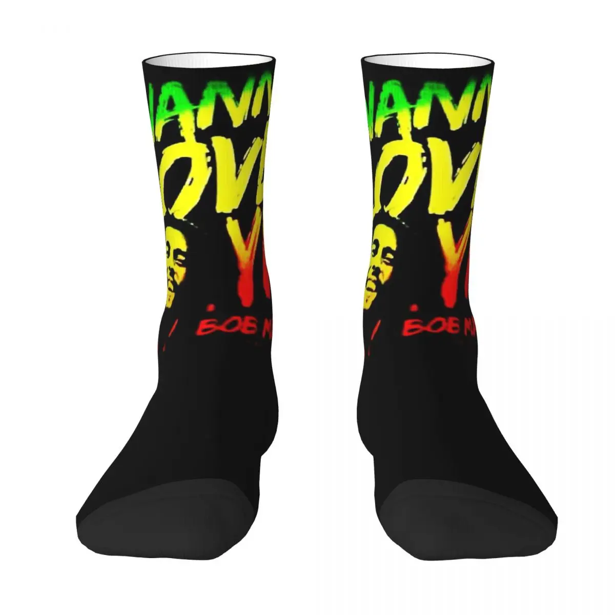 Chaussettes unisexes Rared Bob Marley, randonnée, impression 3D, style de rue, Elin