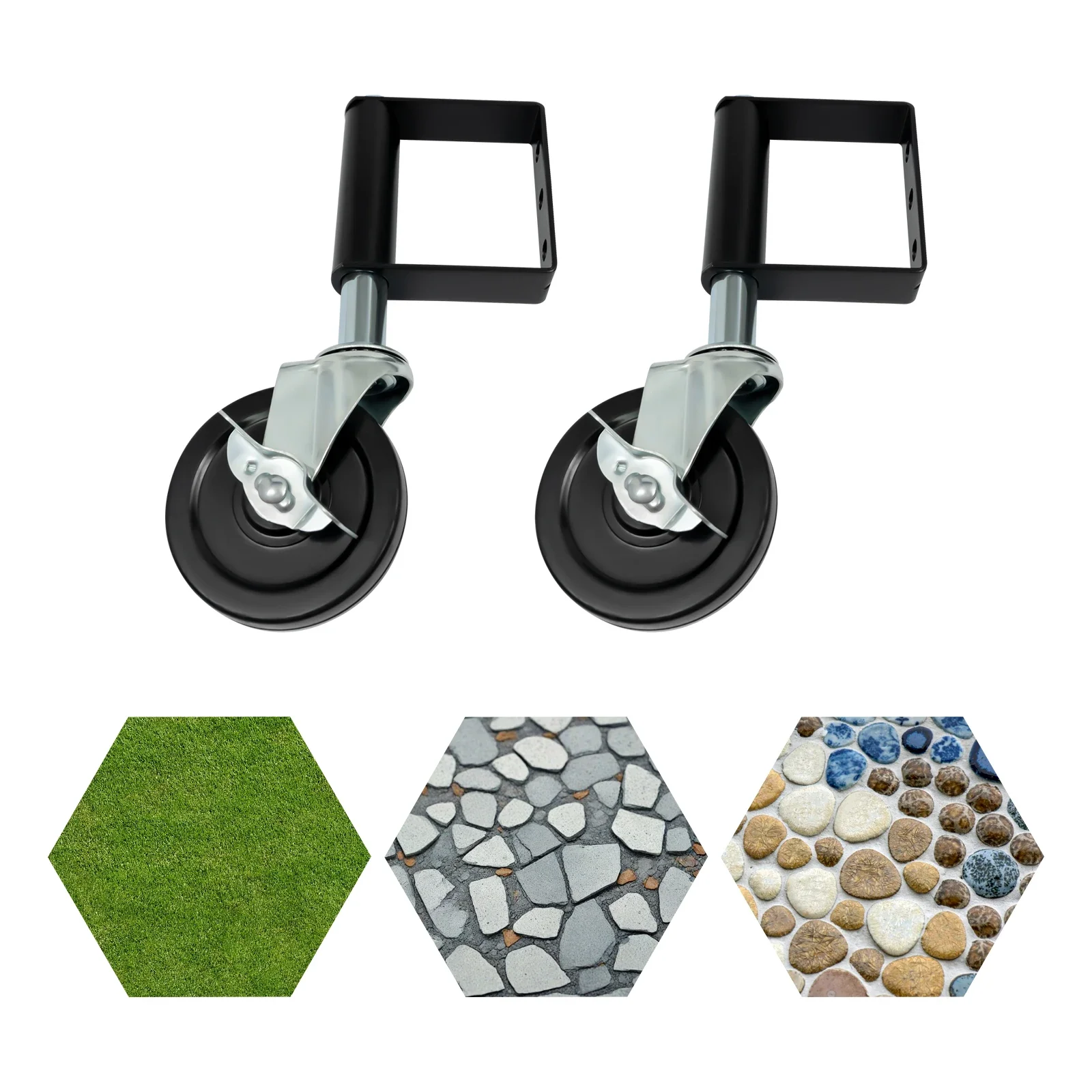 Spring-loaded Gate Rollers, Set of 2 with Wheels, 220lbs Load Capacity, Smooth Operation, Easy Installation for Yard Gates