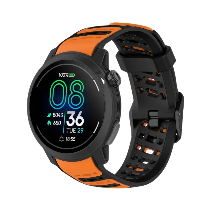 22mm Two-tone Silicone Strap for Coros Pace Pro Two-tone Zigzag Stripe Breathable Silicone Strap for Coros Watch