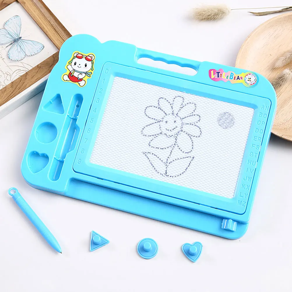 

1pc Magnetic Drawing Board Kids Easel Toddler Toys Creative Jigsaw Plastic Reversible Educational Toy Math Shape Color Learning