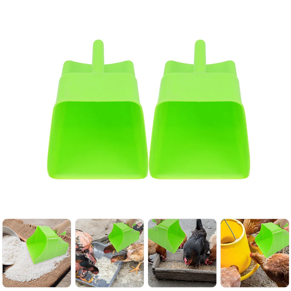 

2Pcs Poultry Feed Shovel Large Plastic Feeding Shovel Ergonomic Handle Multi-Function Farm Food Scoop Tool for Livestock Feeding