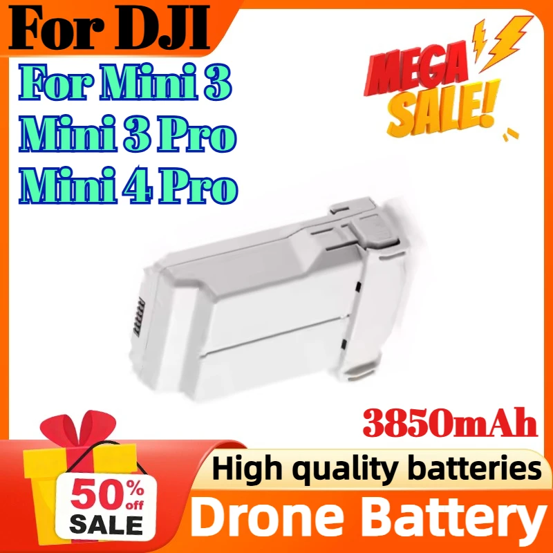 

3850mAh For DJI Mini 4 Pro Battery Plus Flight Time 45 Minutes Compatible Mini 3/Mini 3 Pro Drone Flight Battery Accessories