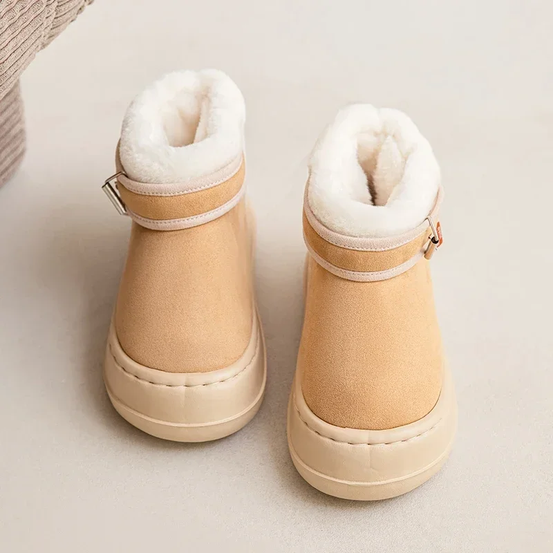 

Women Thick Sole Winter Snow Boots Ladies Casual Warm Anti-slip Suede Cotton Shoes Female Outdoor Fashion Flat Footwear