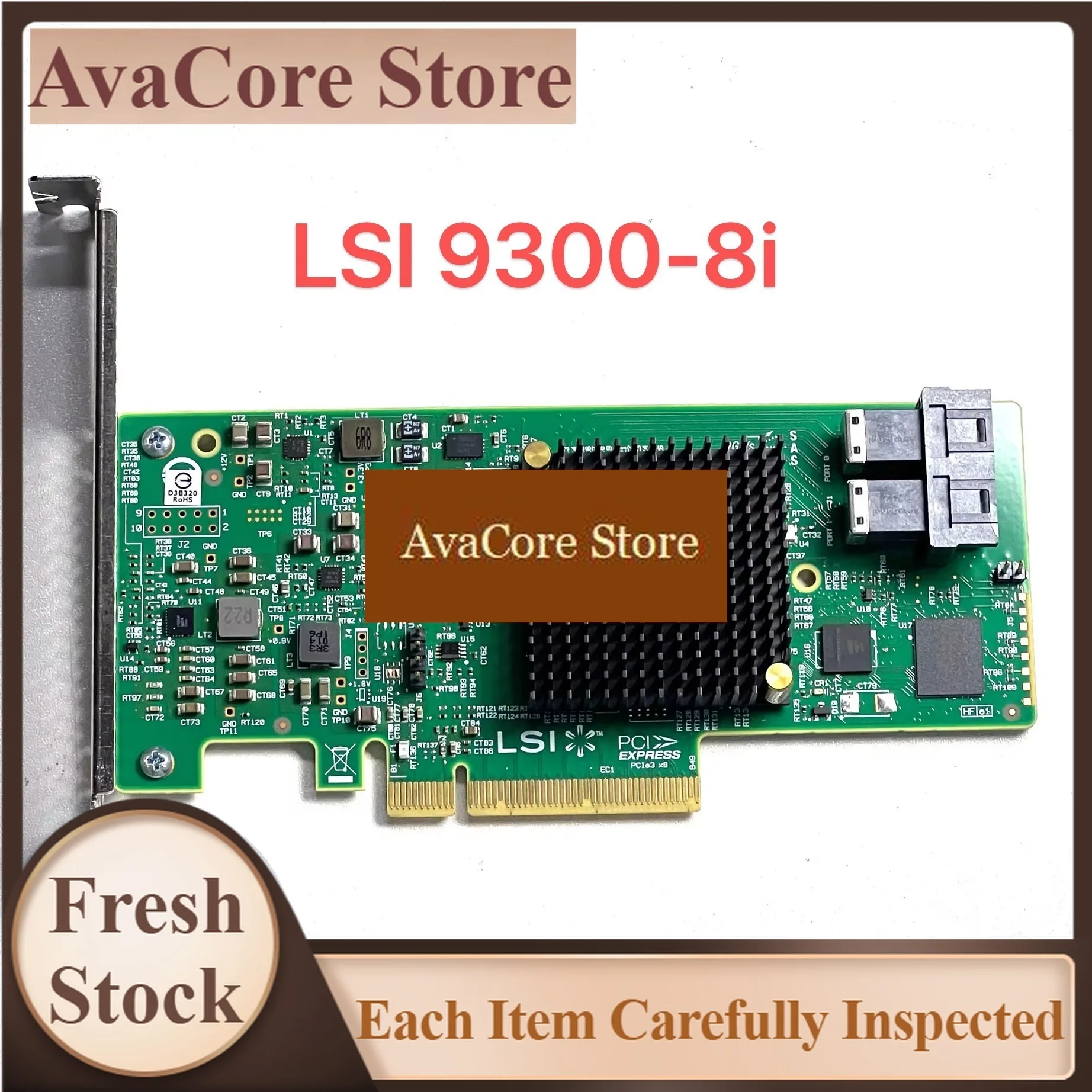AvaCoreLSI Broadcom SAS Sas 9300-8i 8-port 12gb/s Sata+sas Pci-express 3.0 Low Profile Host Bus Adapter Controllers Card