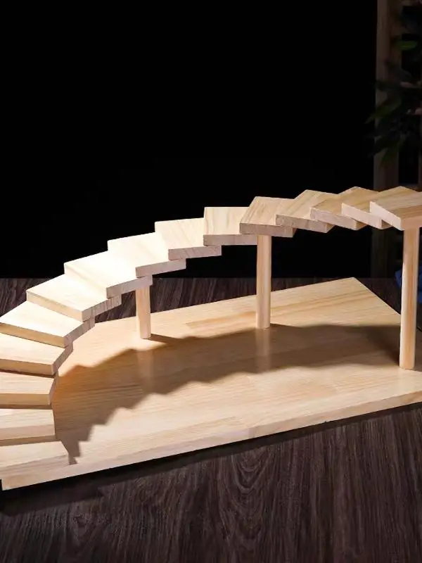 

Деревянная тарелка ручной работы для японского барбекю, ресторанов, горячих блюд, креативный дизайн в виде лестницы