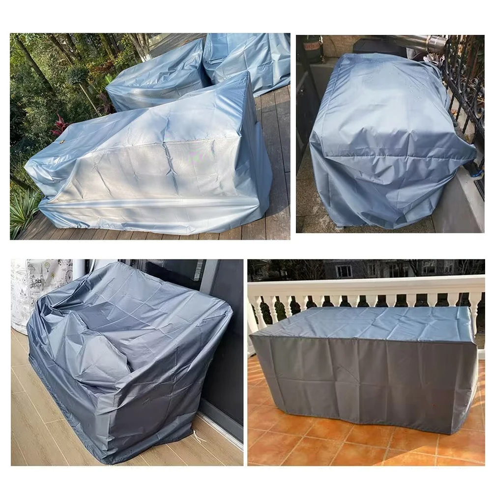 

Patio Furniture Covers 4Pcs Set with Adjustable Drawstring Waterproof and Windproof Protection for Sofa Chairs and Coffee Table