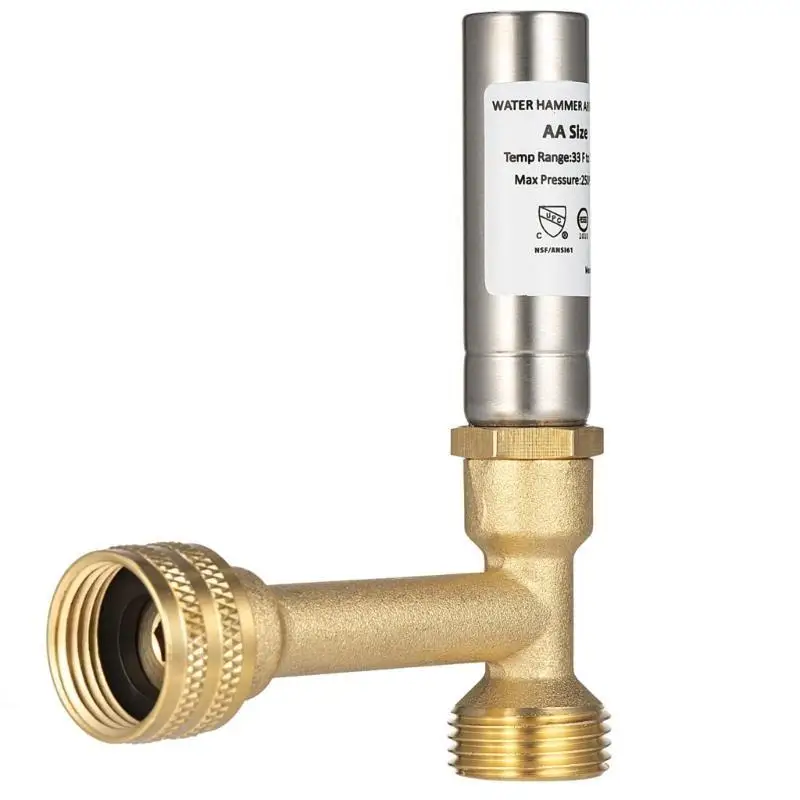 

652F Copper Water Hammer Arrestor 3/4inch Thread Dishwasher Pipe Noise Stop for Dishwasher, Sink, Toilet, Faucet Enduring