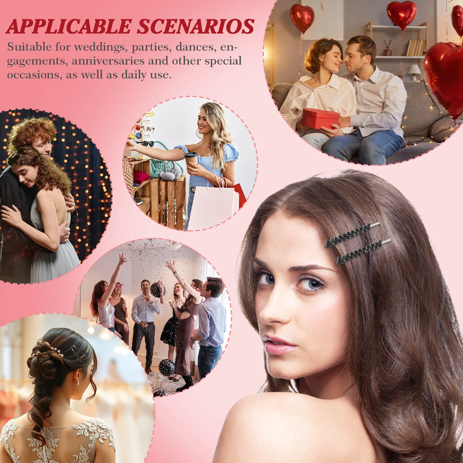 1 Zestaw Kryształowych Wsuwek do Włosów Stylowe Metalowe Wsuwki do Włosów Ślubne Imprezowe Klipsy do Włosów dla Kobiet