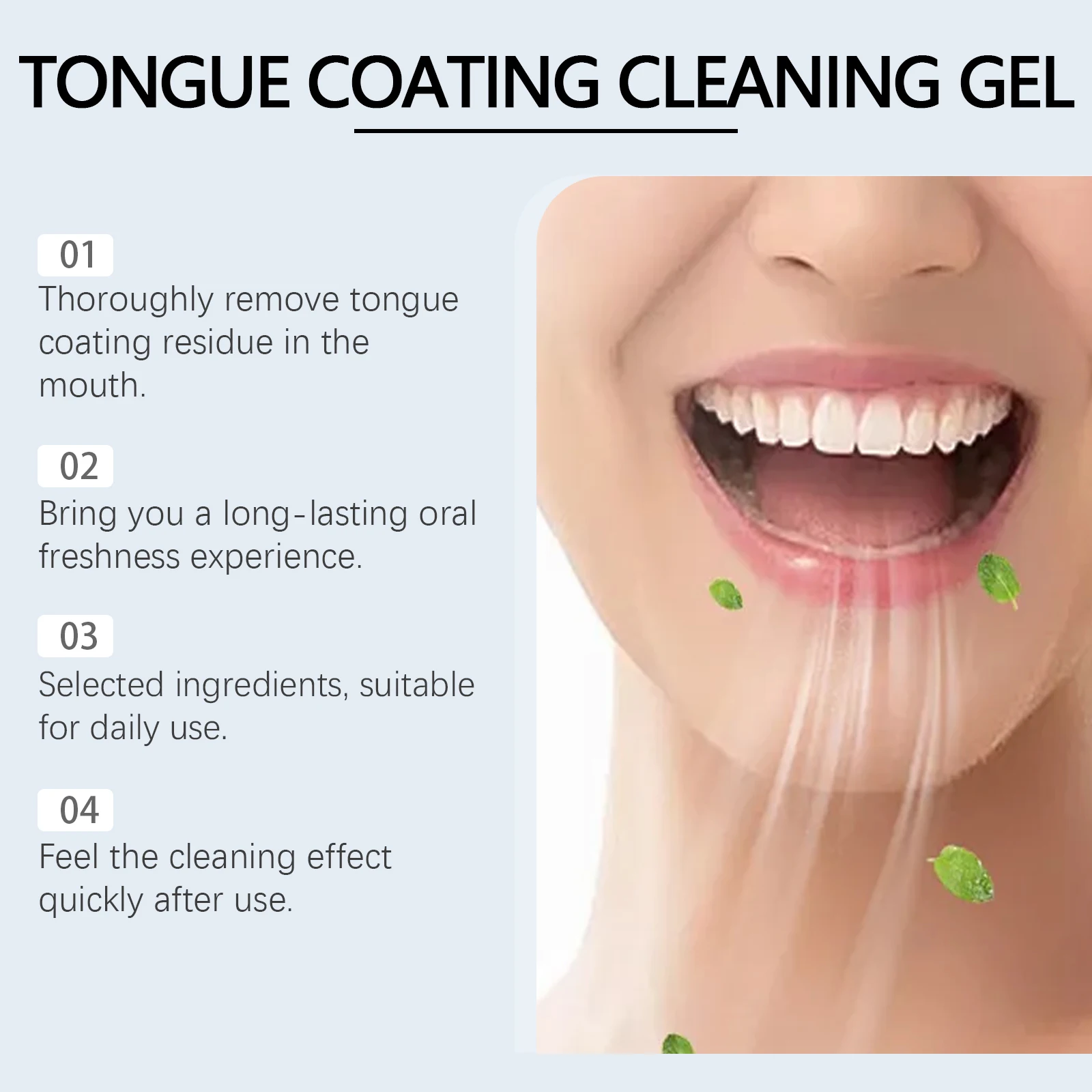 Gel Pembersih Lidah dengan Pengikis Lidah Menghilangkan Bau Mulut Nafas Segar Tahan Lama Meningkatkan Kit Pelapis Lidah Kebersihan Mulut Plak