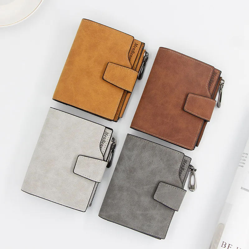 

New Leather Women Wallet Hasp Small and Slim Coin Pocket Purse Women Wallets Cards Holders Luxury Brand Wallets Designer Purse