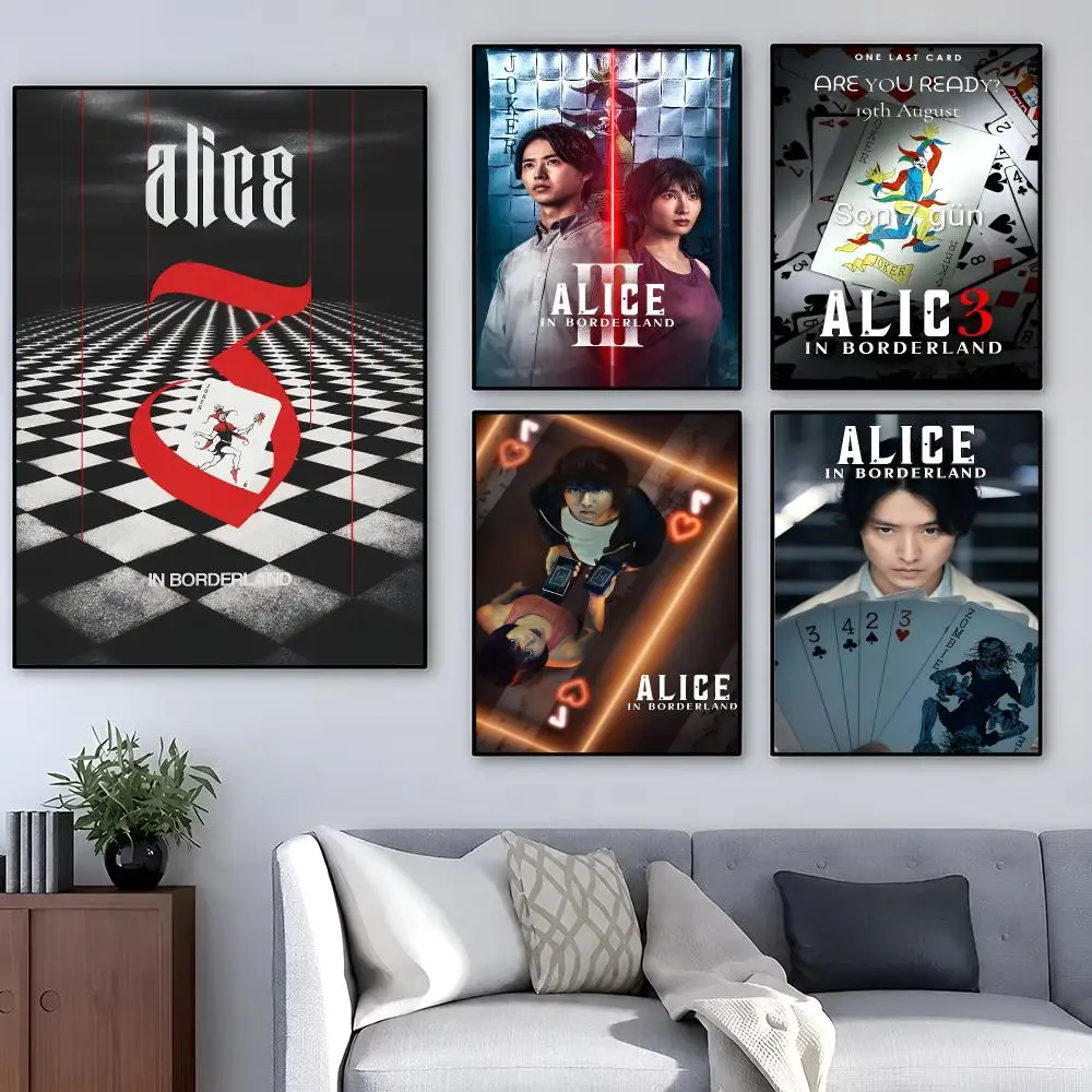 Series Alice In Borderland Thriller Poster Removable PP Decorative Poster Water-Resistant Print Apartment Dorm Office Cafe Gift