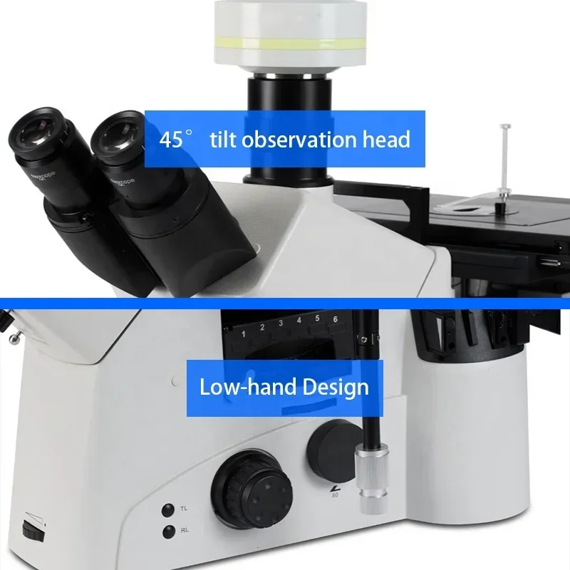 Mikroskop metalurgi terbalik A13.1096 profesional BF DF PL FL DIC semi-apo