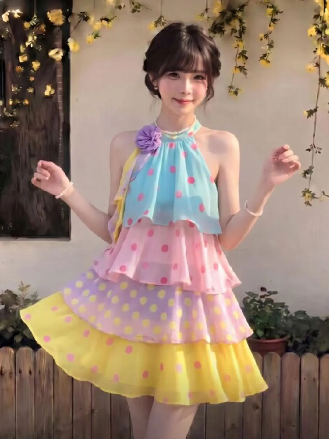 

Beach Vacation Style off Shoulder Cotton Short Skirt Dress Small Size Women Summer Midi Dress Color Block A-Line Skirt