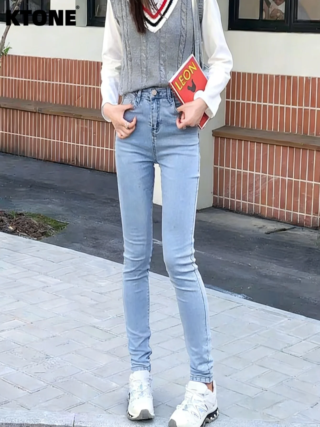 

Streetwear Jeans Blue Slim For Man Y2K Drip Harajuku Style No accessories or belts included