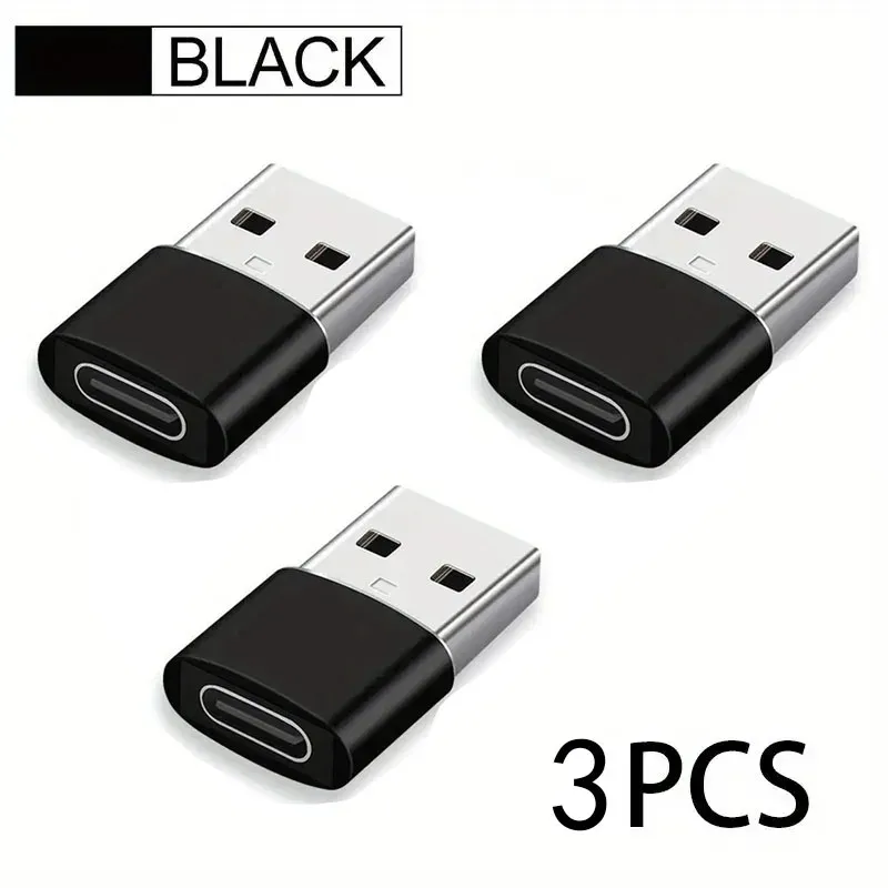  3-Pack USB to USB C Adapter, USB C Female to USB Male Super Fast Charging and OTG Converter Compatible with iPhone 15/14/13/12 P 