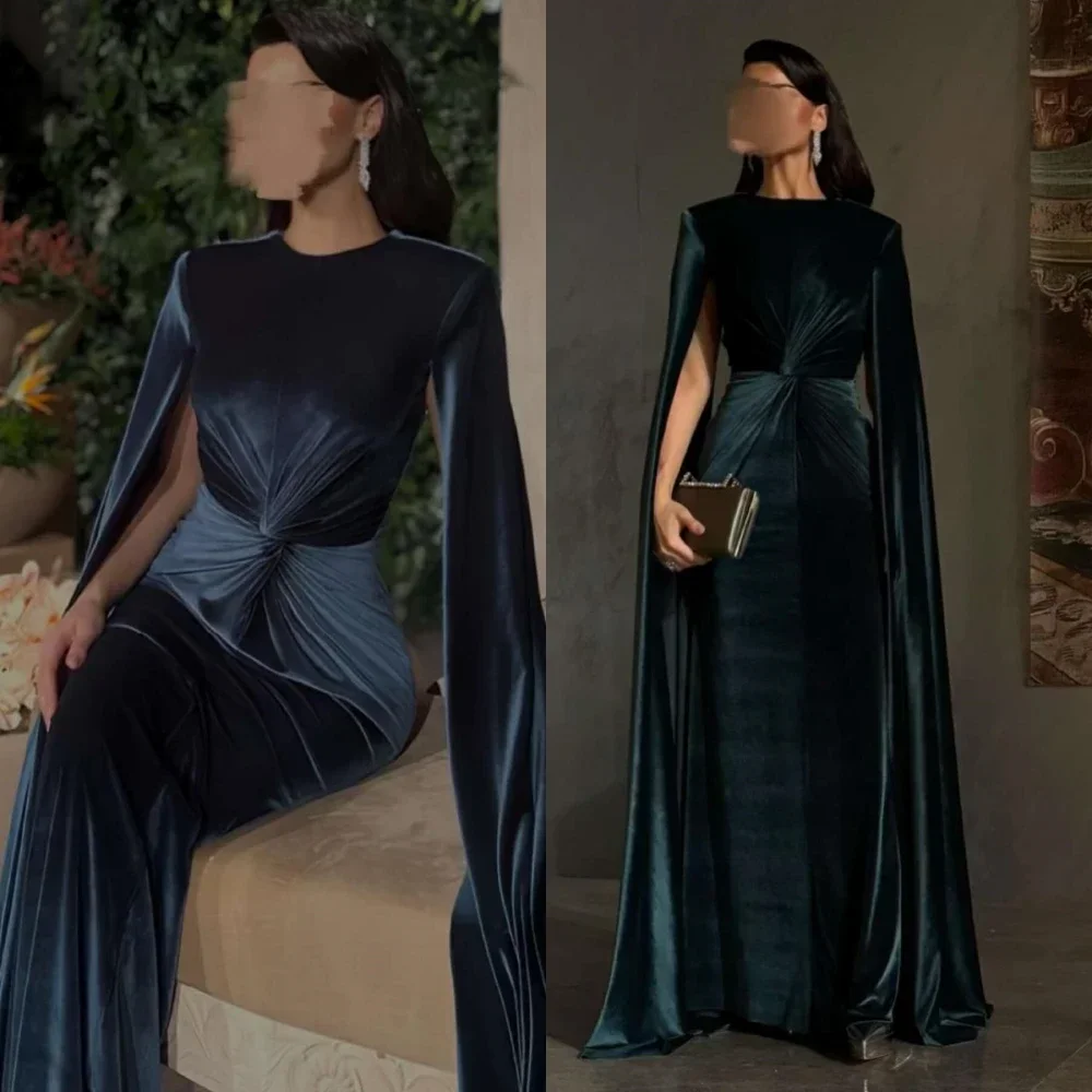 Robe de Soirée Trapèze Personnalisée, Tenue de Haute Qualité, avec Bijou Exquis, Longueur au Sol, Arabie Saoudite