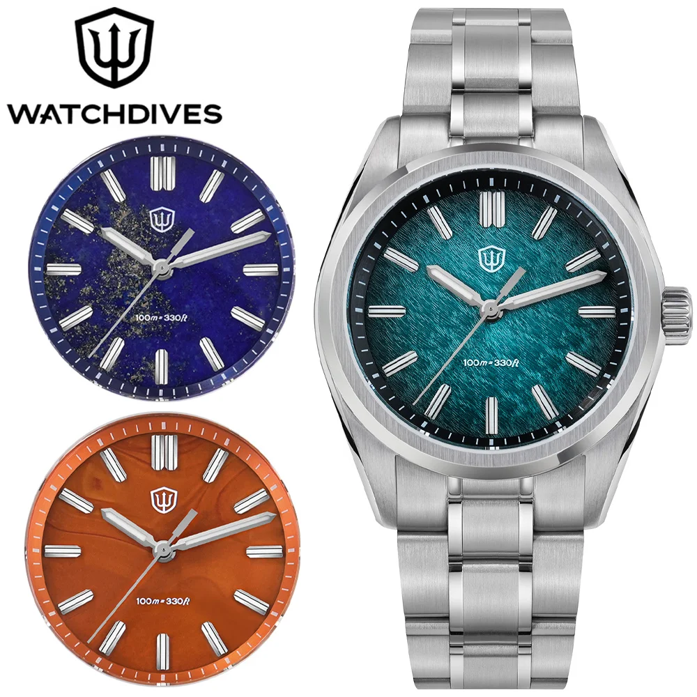

Watchdives WD0003 Quart Watch Aventurine Dial VH31 Movement Sapphire Crystal BGW9 Luminous 100m Waterproof 36mm Vintage Watches