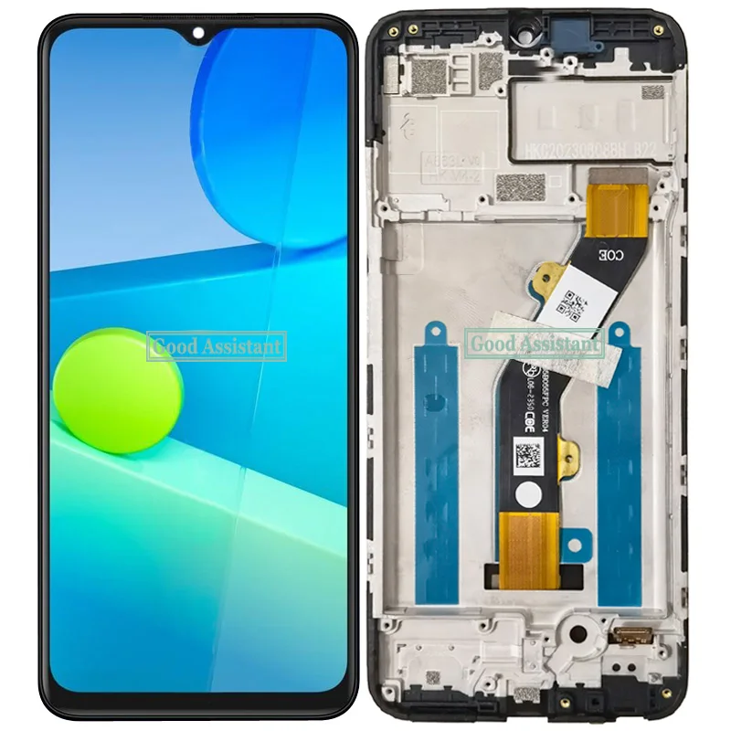 قطع غيار مجموعة لوحة محول رقمي بشاشة LCD تعمل باللمس مع إطار ، أسود ، مناسب لـ Itel A05s ، A663LC ، A663L ،"
