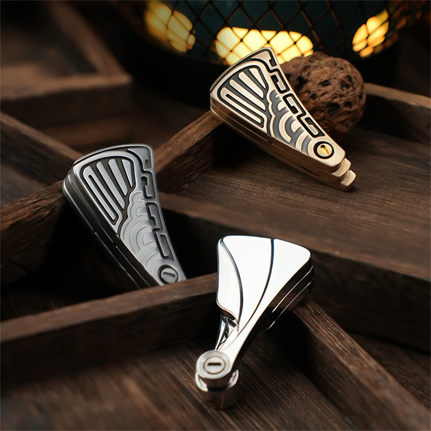 MUYI EDC Fan Fidget Slider, Spinner de dedos de aleación de titanio, juguete de descompresión, artefacto de Metal