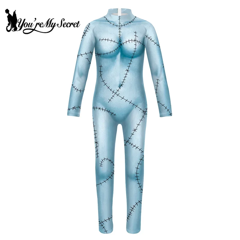 HN8 [You're My Secret] The Nightmare Before Christmas Anime Cosplay Costume Halloween Sally Girl Printed Party Bodysuits8…Gf
