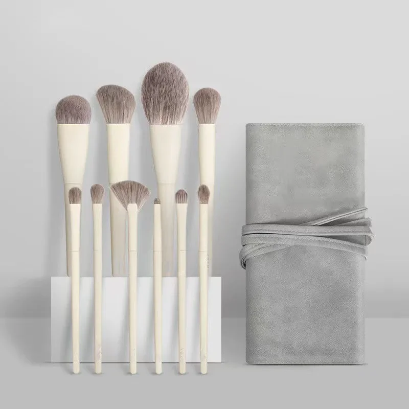 Soft Fluffy Maquiagem Brushes Set, cosméticos, Fundação, Blush, pó, sombra, Kabuki, mistura, ferramenta de beleza, 10pcs