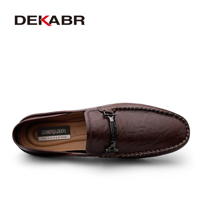 DEKABR Size 35-49 Luxury Men Loafers Soft Moccasins Summer Shoes High Quality Mens Shoes Casual Genuine Leather Driving Flats