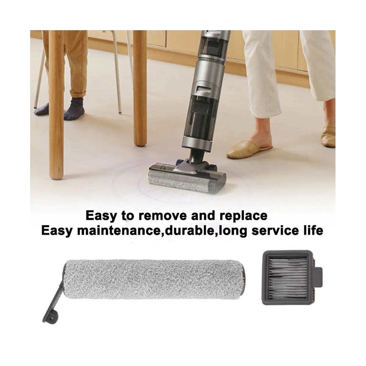 A09G-Роликовая щетка для H12/H12/H12S Max, сменный фильтр Hepa, аксессуары для пылесоса для влажной и сухой уборки, запасные части