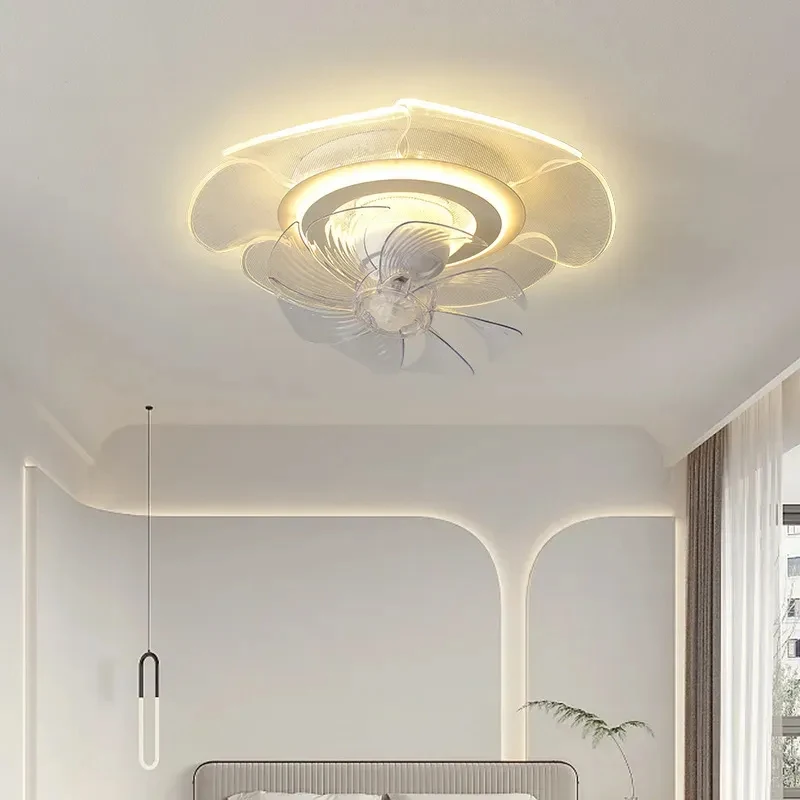 

Round / Petal Shape White Swingable Head LED Ceiling Ceiling Fan Light, Living Room, Bedroom Home Lighting Decoration, D51CM.