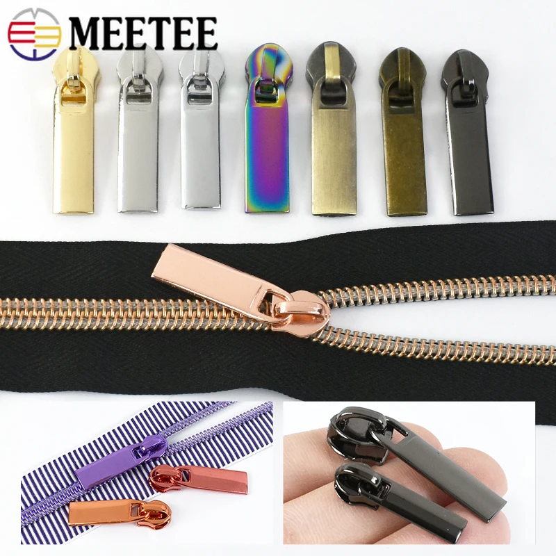 

10-100Pcs Meetee 5# Zipper Sliders for Nylon Zip Clothing Zips Replacement Puller Easy Repair Zippers Kit DIY Sewing Accessories