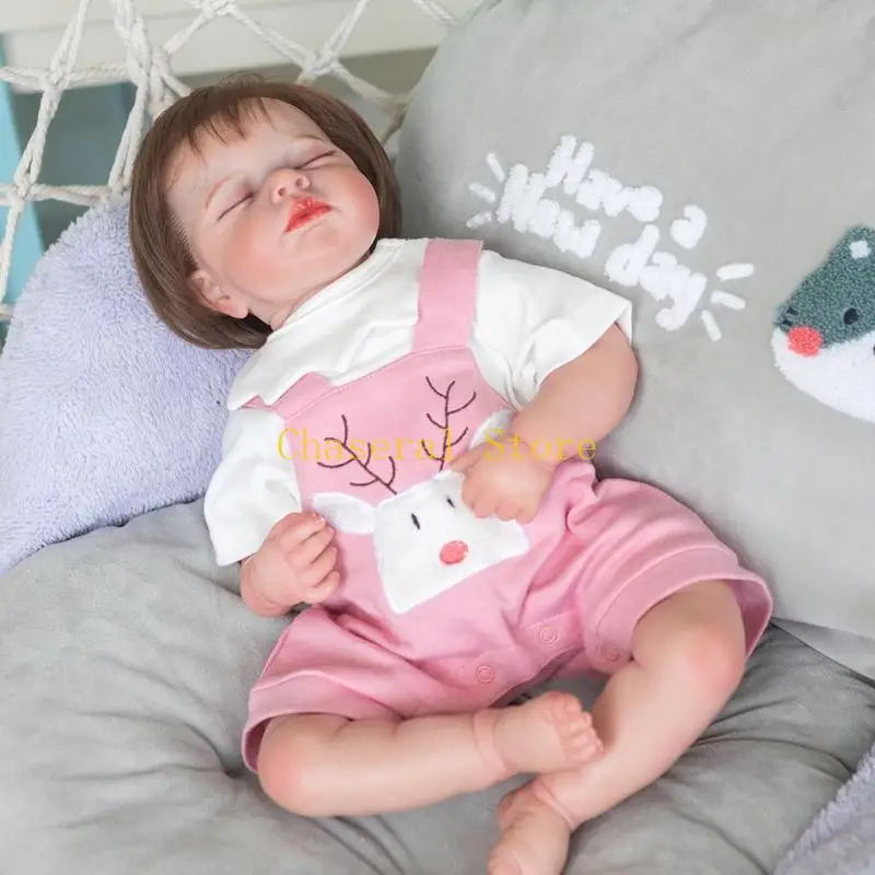 E7CE 19'' Reborns for Doll for Boy Girl Interaktywna zabawka edukacyjna Miękka tkanina winylowa Bo