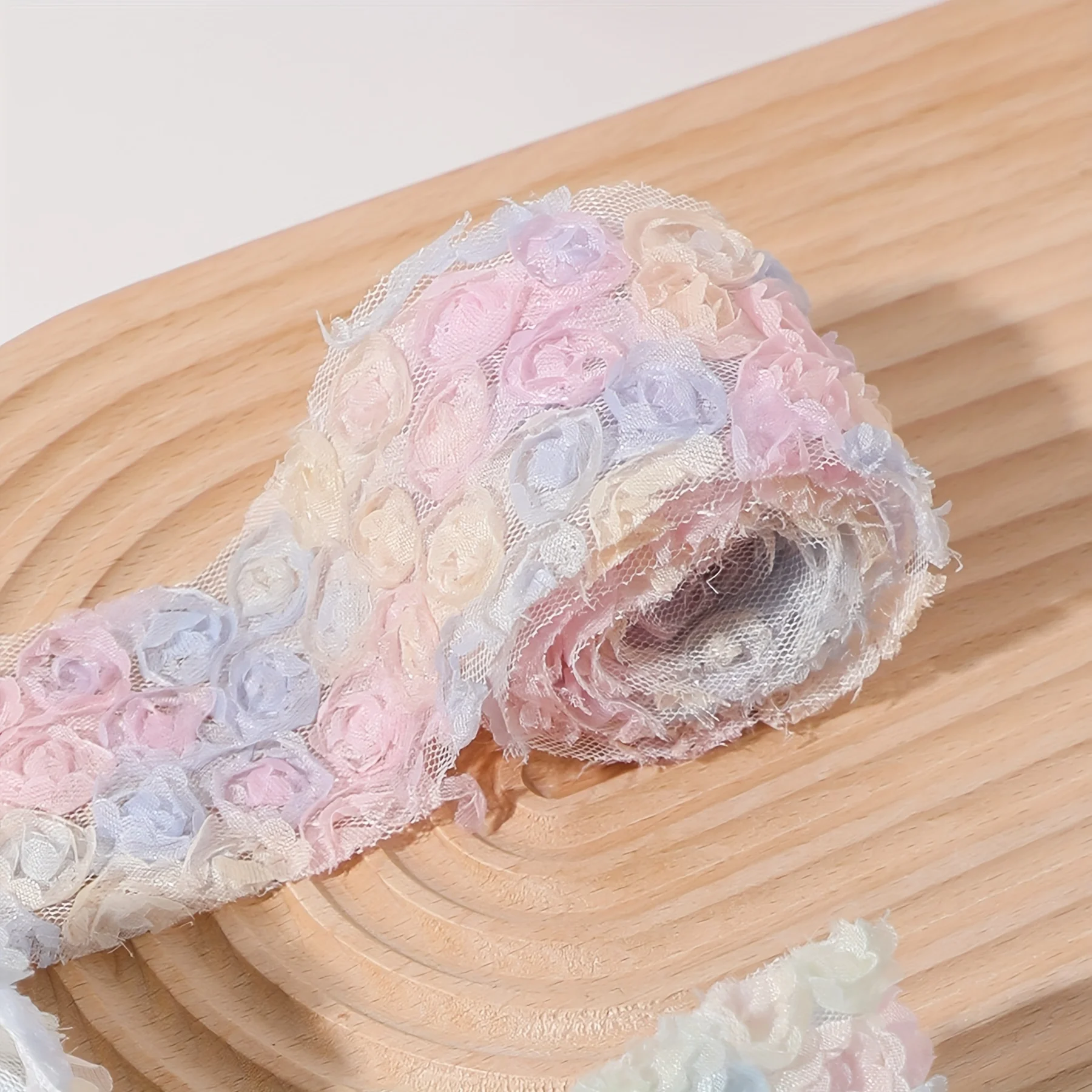 Mesh embroidery three-dimensional rose fabric DIY hair accessories, shoes and clothing accessories