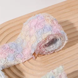 Mesh embroidery three-dimensional rose fabric DIY hair accessories, shoes and clothing accessories