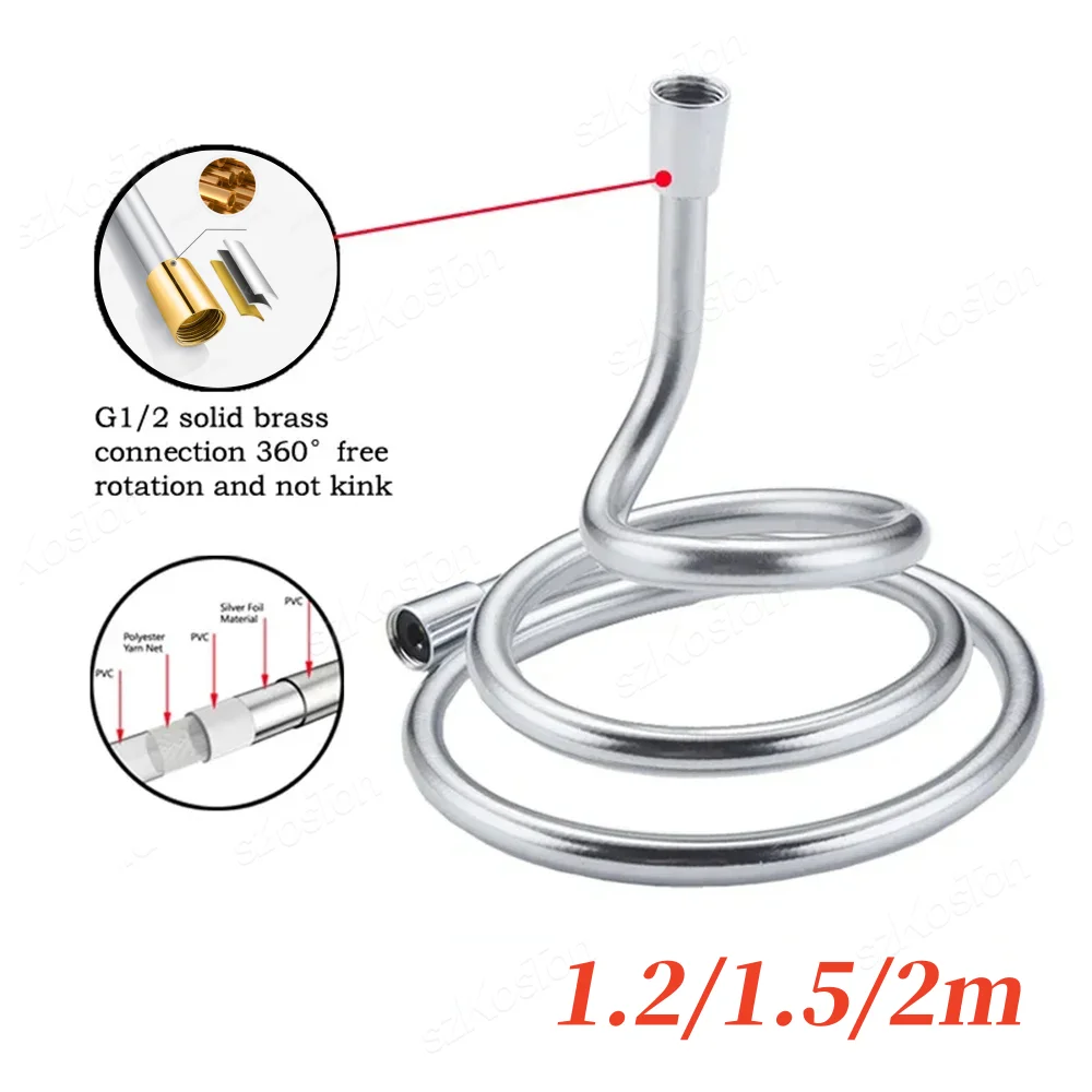 

Гибкая антиобмотка 1,2/1,5/2 м высокого давления GI/2 универсальный интерфейс ПВХ ручная насадка для душа шланг удлинительная труба для смесителя