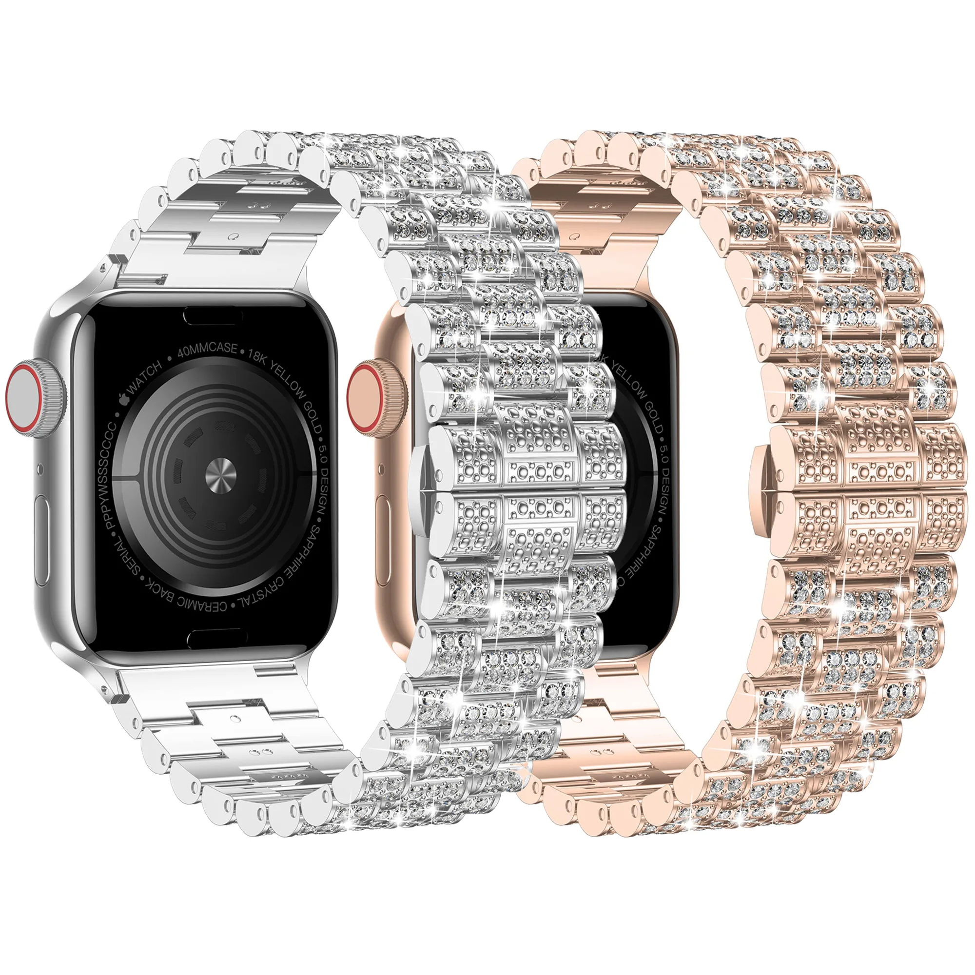 Damski pasek diamentowy do Apple Watch Ultra 2 Band 9 49mm 44mm 40mm 41mm 45mm Metalowa bransoletka iWatch Series 8 7 6 Se 5 Watchband