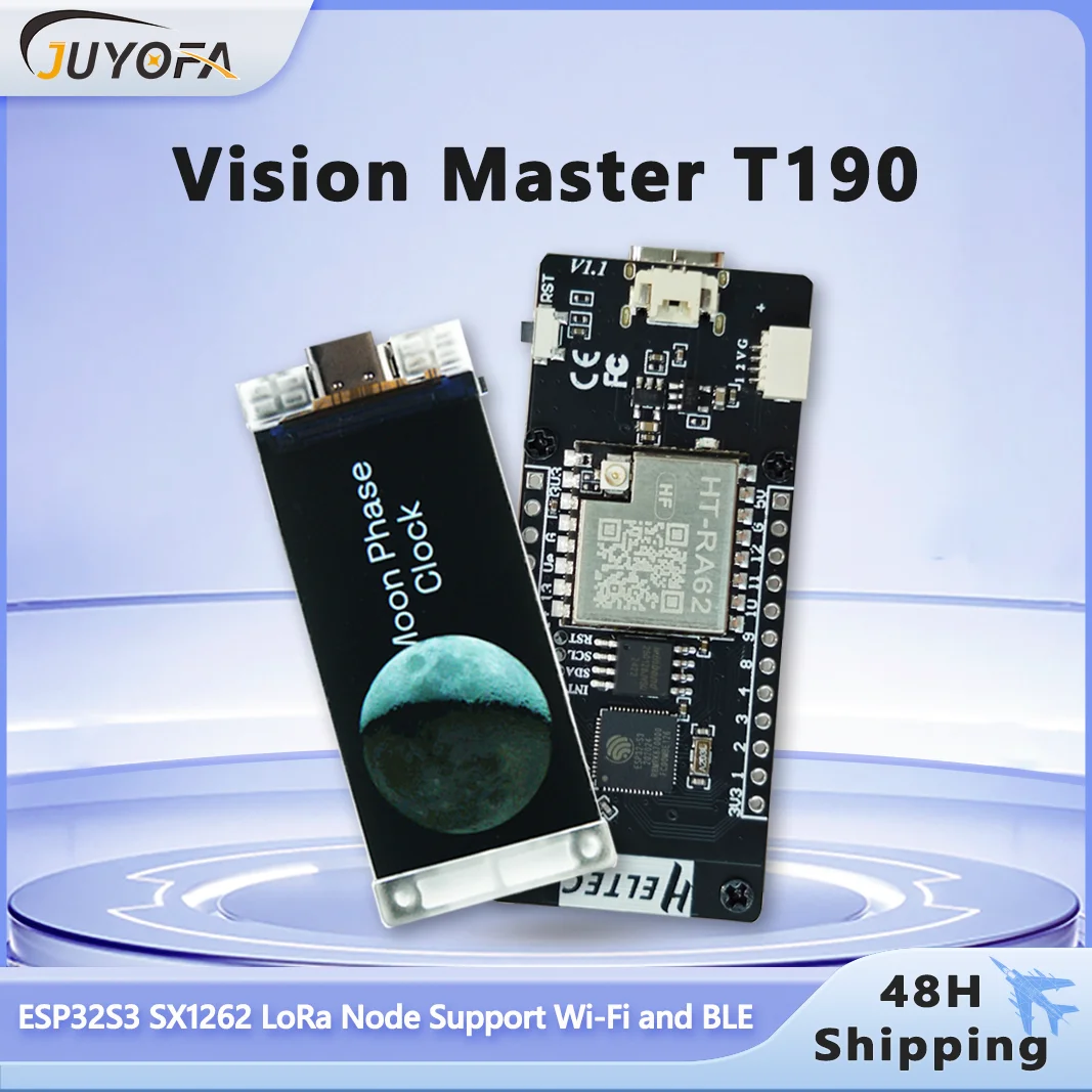 

Meshtastic Heltec Vision Master T190 ESP32 SX1262 LoRa Devboard kit with 1.9-inch TFT-LCD Display Wi-Fi BLE for LoRaWAN Arduino
